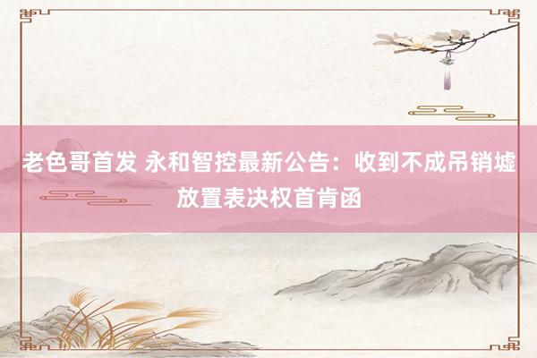 老色哥首发 永和智控最新公告：收到不成吊销墟放置表决权首肯函