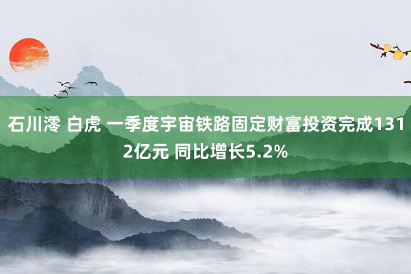 石川澪 白虎 一季度宇宙铁路固定财富投资完成1312亿元 同比增长5.2%