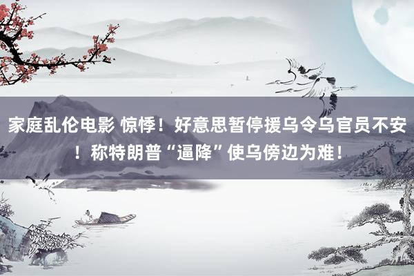 家庭乱伦电影 惊悸！好意思暂停援乌令乌官员不安！称特朗普“逼降”使乌傍边为难！