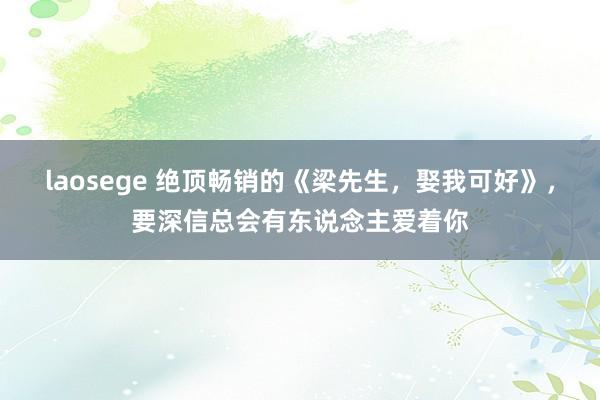 laosege 绝顶畅销的《梁先生，娶我可好》，要深信总会有东说念主爱着你