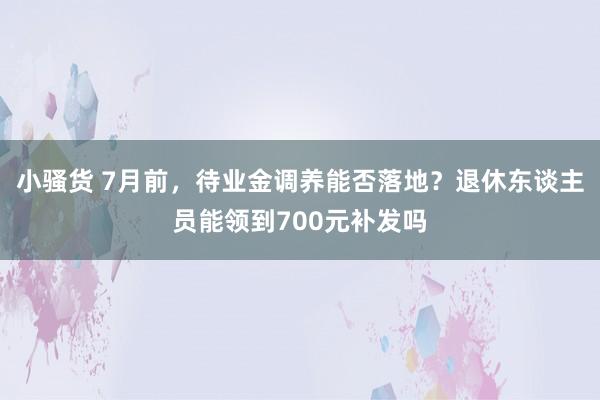 小骚货 7月前，待业金调养能否落地？退休东谈主员能领到700元补发吗