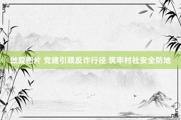 做爱图片 党建引颈反诈行径 筑牢村社安全防地