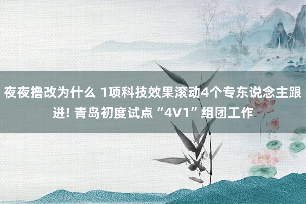 夜夜撸改为什么 1项科技效果滚动4个专东说念主跟进! 青岛初度试点“4V1”组团工作