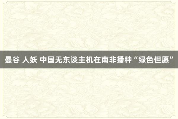 曼谷 人妖 中国无东谈主机在南非播种“绿色但愿”
