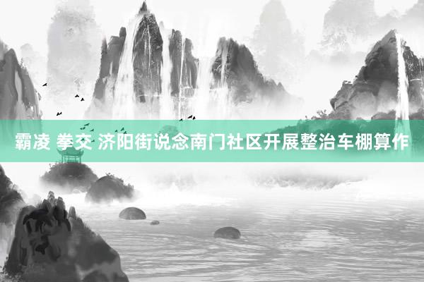 霸凌 拳交 济阳街说念南门社区开展整治车棚算作